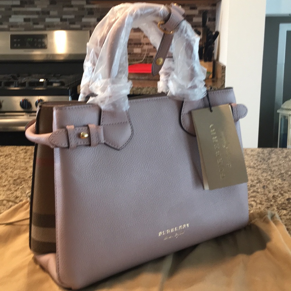 NWT Burberry Banner Handbag pale orchid